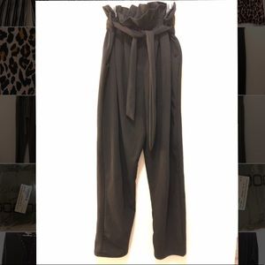 Olive green paper bag trouser with belt US size 6